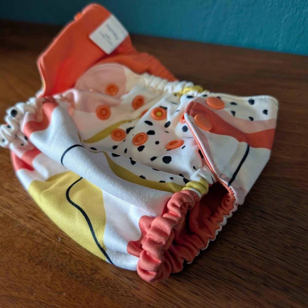 Esembly Outer Diaper Cover (Size 2) -Pink/Orange/Yellow Pattern